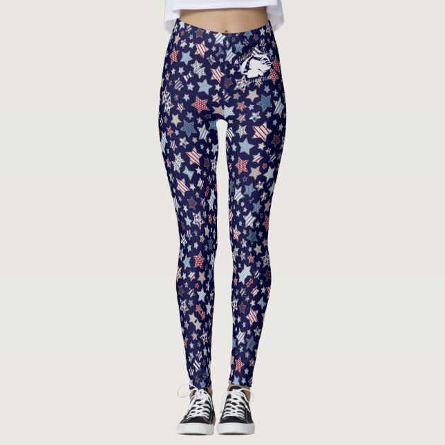 Blonde & Broke - Gemusterte Leggings - Weißes Logo (Vorderseite)