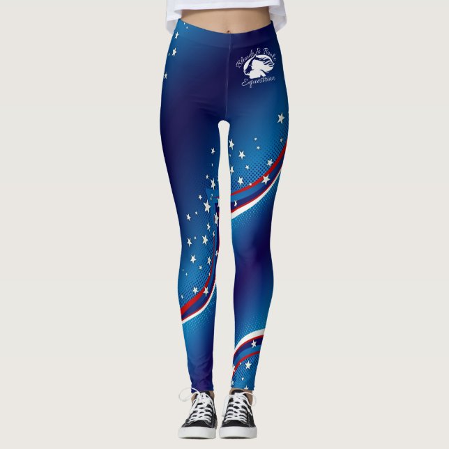 Blonde & Broke - Gemusterte Leggings - Weißes Logo (Vorderseite)