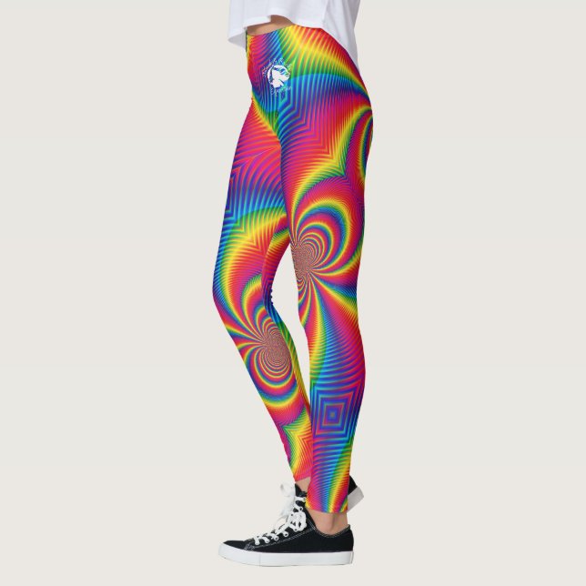 Blonde & Broke - Gemusterte Leggings - Weißes Logo (Links)