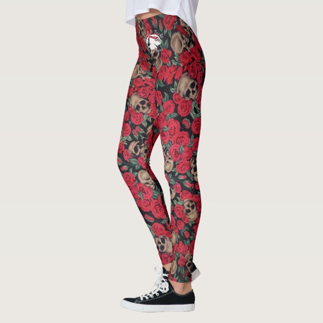 Blonde & Broke - Gemusterte Leggings - Weißes Logo (Links)