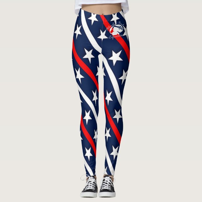 Blonde & Broke - Gemusterte Leggings - Weißes Logo (Vorderseite)
