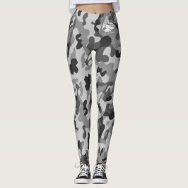 Blonde & Broke - Grau Schwarze Camouflage Leggings