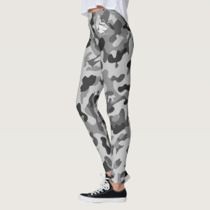 Blonde & Broke - Grau Schwarze Camouflage Leggings