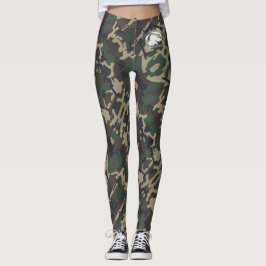 Blonde & Broke - Grünbraune Camouflage Leggings
