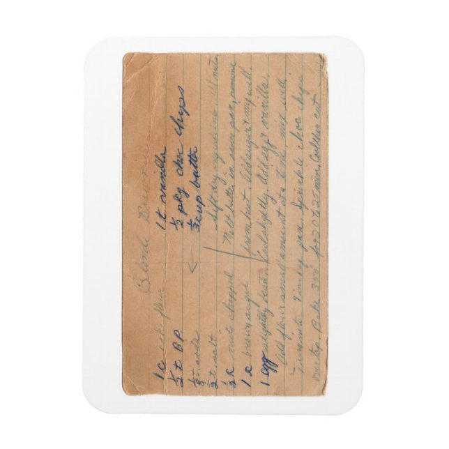 Blonde Brownies Vintager Rezeptkartenmagnet Magnet (Vertikal)