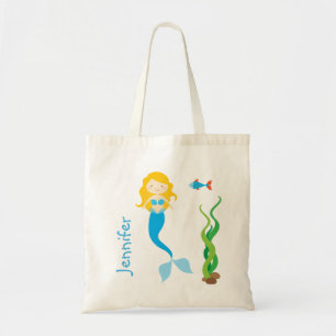 Blonde Cartoon-Meerjungfrau-Leckerei-Tasche Tragetasche