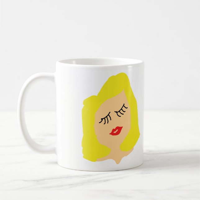 blonde Cartoon Tasse (Links)
