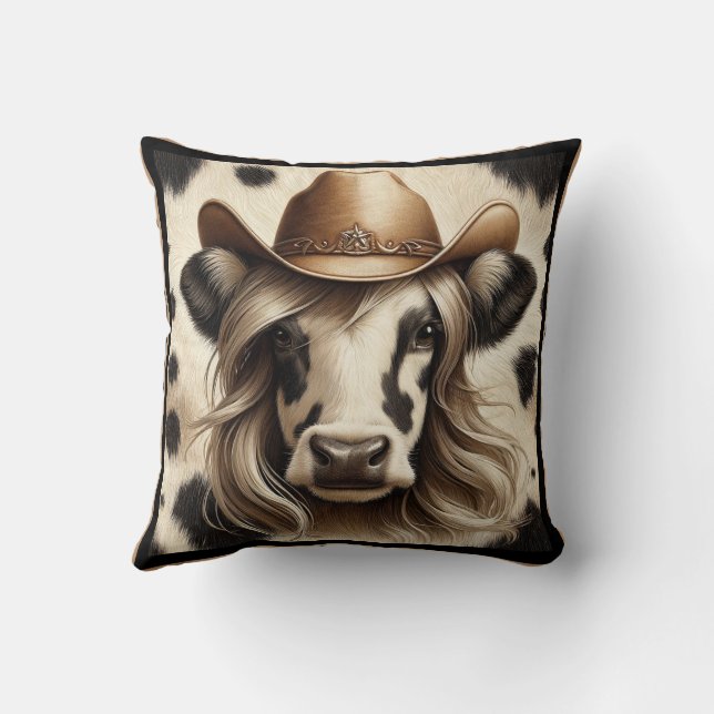 Blonde Country Cow Girl Kissen (Rückseite)