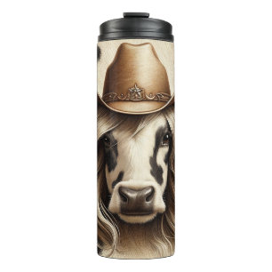 Blonde Country-Cowgirl Lustig Thermosbecher