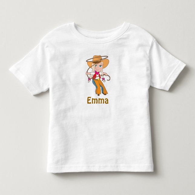 Blonde Cowgirl Shirt mit Name (Vorderseite)
