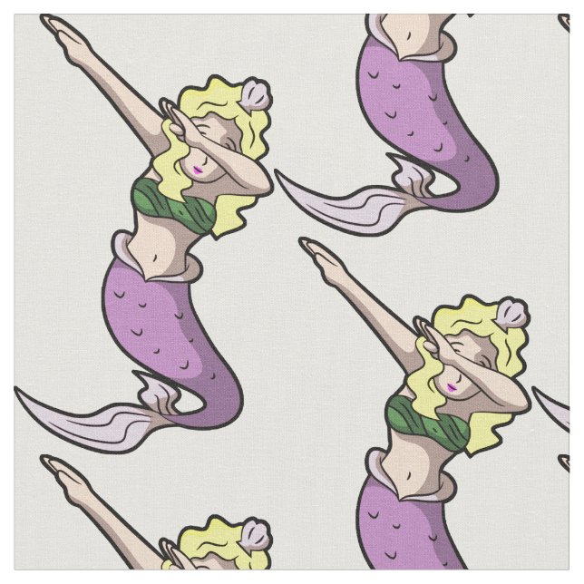 blonde Dabbing-Meerjungfrau Stoff (Nahaufnahme)