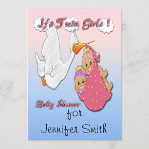 Blonde des jumelles - Invitations à la douche pour