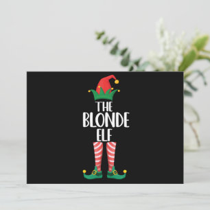 Blonde Elf Matching Familienweihnachtself Einladung