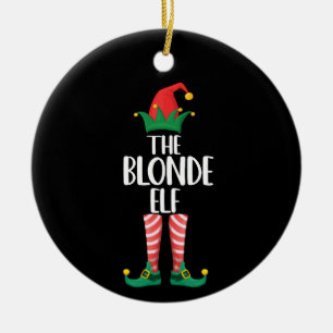 Blonde Elfe passend zur Familien-Weihnachtsfeier-E Keramik Ornament