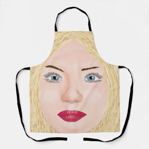 Blonde Face Line Kunst- und Ölgemälde Schürze