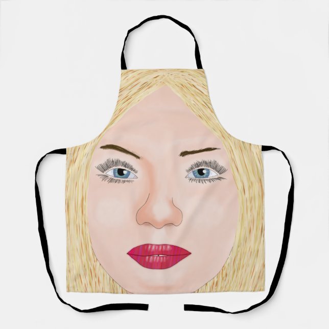 Blonde Face Line Kunst- und Ölgemälde Schürze (Vorderseite)