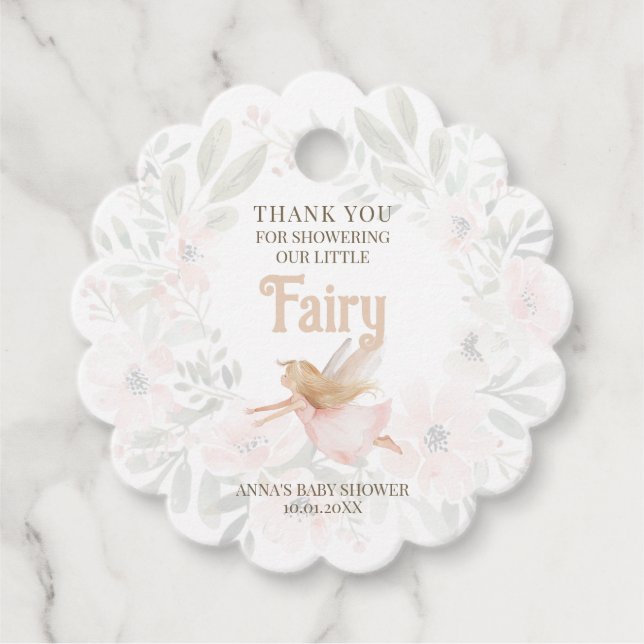 Blonde Fairy Baby Dusche Vielen Dank Geschenkanhänger (Vorderseite)