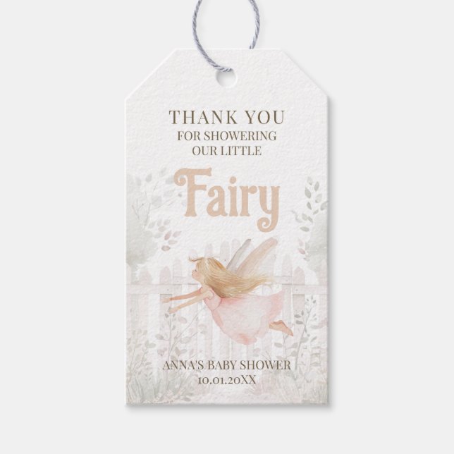 Blonde Fairy Baby Dusche Vielen Dank Geschenkanhänger (Vorderseite)