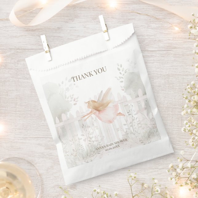 Blonde Fairy Baby Dusche Vielen Dank Geschenktütchen (Ausgeschnitten)