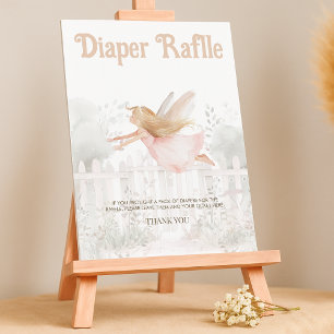 Blonde Fairy Baby Dusche Windeln Raffeltisch Schil Poster
