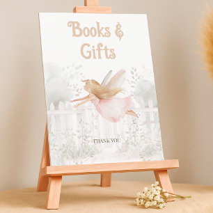Blonde Fairy Baby Showbücher für Baby Table Sign Poster