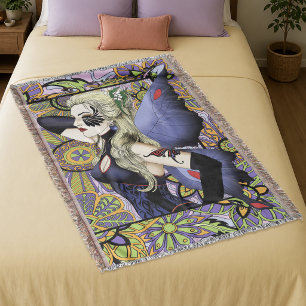 Blonde Fairy Floral Lila Decke