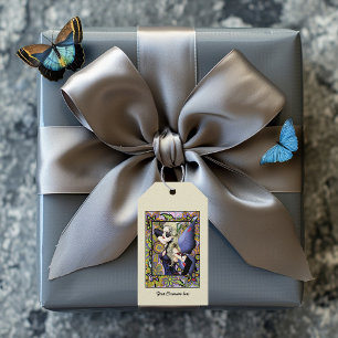 Blonde Fairy Floral Lila Geschenkanhänger