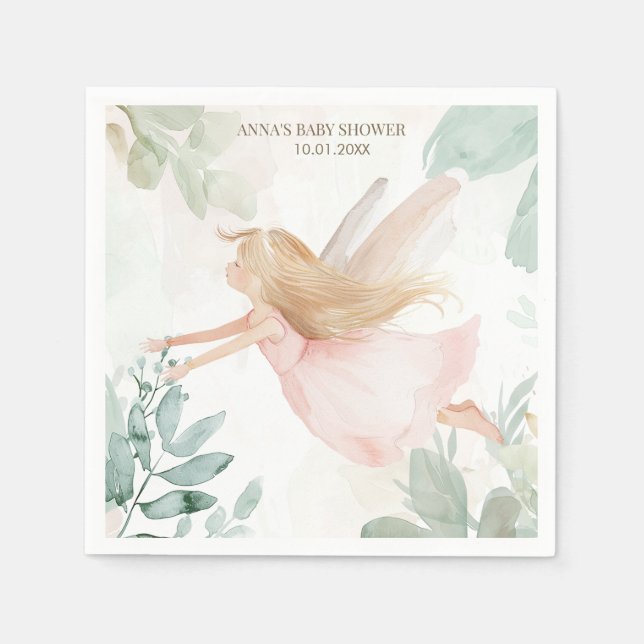 Blonde Fairy Girl Baby Dusche Serviette (Vorderseite)
