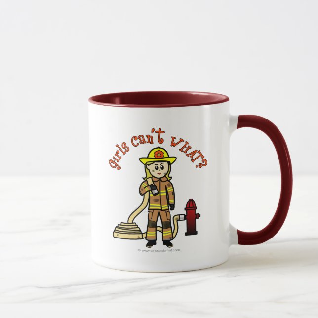 Blonde Feuerwehrmädchen Tasse (Rechts)