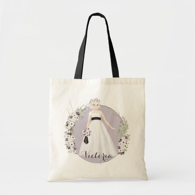 Blonde Flower Girl Name Tragetasche (Vorne)