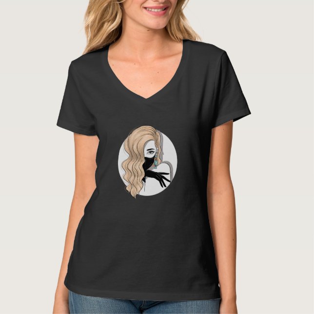 Blonde Frau Feministin Beautiful Blondie Hai T-Shirt (Vorderseite)