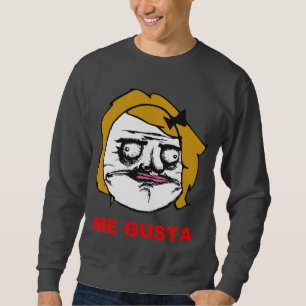 Blonde Frau ich Gusta Comic-Raserei-Gesicht Meme Sweatshirt