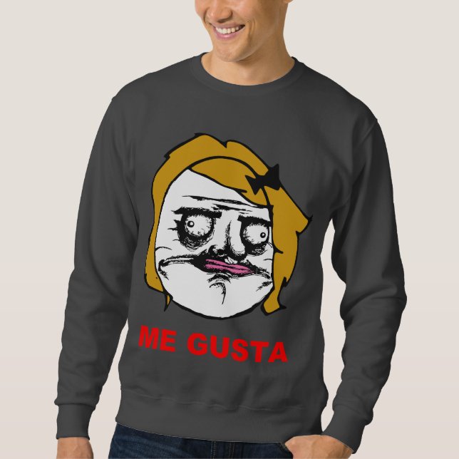 Blonde Frau ich Gusta Comic-Raserei-Gesicht Meme Sweatshirt (Vorderseite)