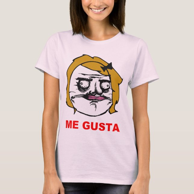 Blonde Frau ich Gusta Comic-Raserei-Gesicht Meme T-Shirt (Vorderseite)