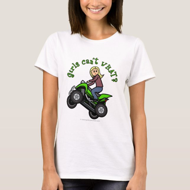 Blonde Frauen ATV| Vierradfahrer T-Shirt (Vorderseite)