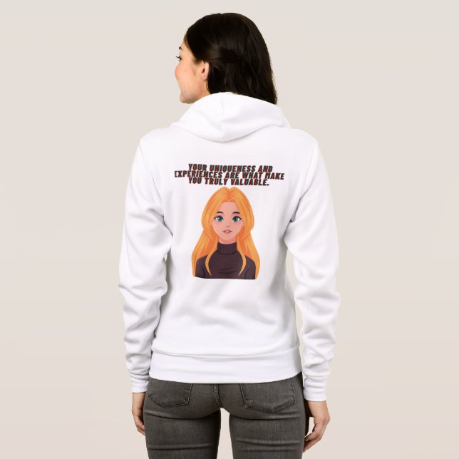 Blonde Girl Confidence Graphic Hoodie (Schwarz voll)