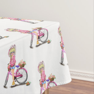 Blonde Girl et Pink Bike nappe