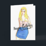 Blonde Girl Happy Birthday Best Friend Karte<br><div class="desc">Herzlichen Glückwunsch zum Geburtstag,  meine beste Freundin blonde Girl Kunstwerk Standard Gruß 5" x 7" Karte.</div>