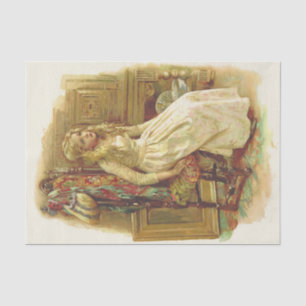 Blonde Girl im Bereich Neugier Seidenpapier