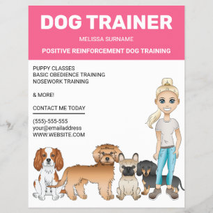 Blonde Girl mit Hunden personalisierbaren Dog Trai Flyer