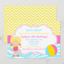 Blonde Girl Pool Party Bash Party