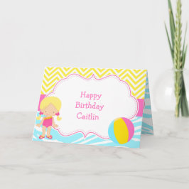 Blonde Girl Pool Party Bash Party Karte