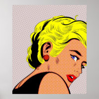 Blonde Girl Pop Kunst Frau Vintages Comic Girl Pop