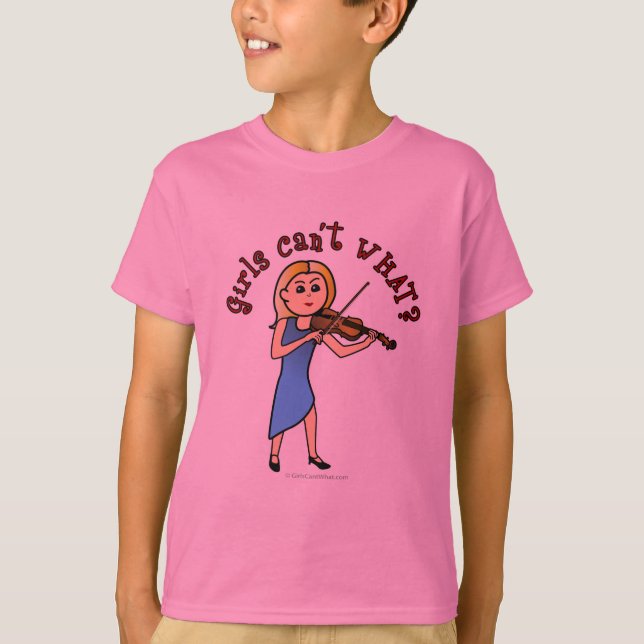Blonde Girl Violine T-Shirt (Vorderseite)
