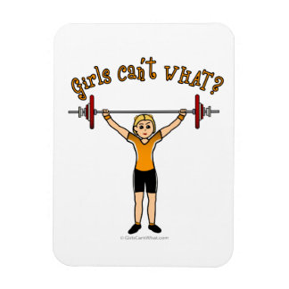 Blonde Girl Weightlift Magnet