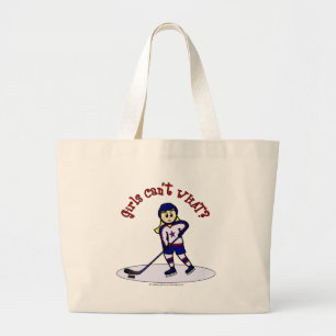 Blonde Girls Hockey-Spieler Jumbo Stoffbeutel