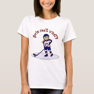 Blonde Girls Hockey-Spieler T-Shirt