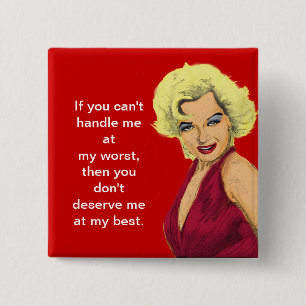 Blonde Glamour Girl Button
