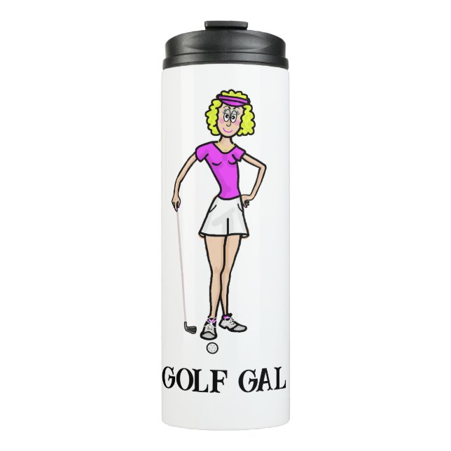 Blonde Golf Fal Women's Thermal Tumbler Thermosbecher (Vorderseite)