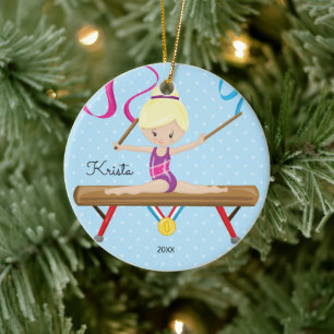 Blonde Gymnaste Gymnastique Ornement de Noël